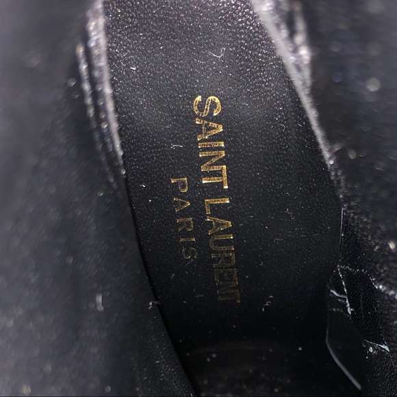 Saint Laurent Lou 95 Glitter Ankle Boots Size 39 - Picture 6 of 8